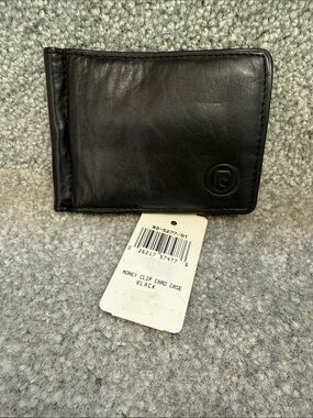 Rare Vintage Pierre Cardin Boutique Black Leather Money Clip Wallet